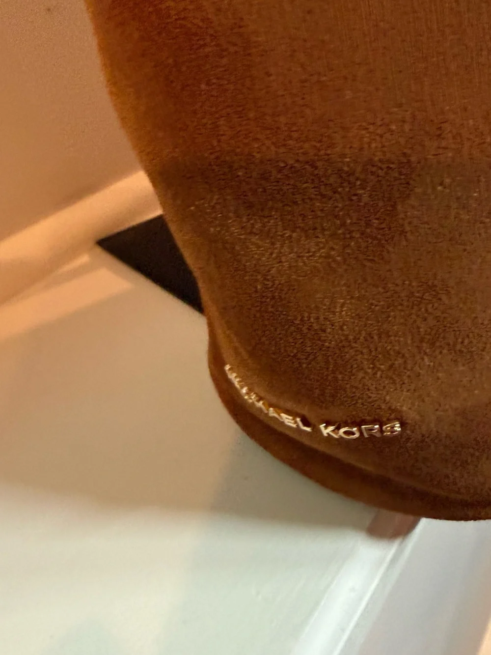 Suede Shoulder Bag in Brown - Picture 3 of 10